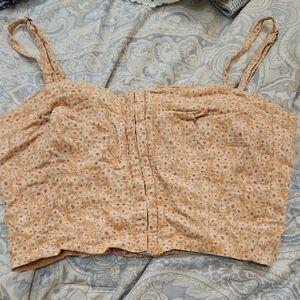 Aeropostale Floral Peach Crop Top